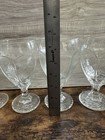 Vintage Clear Paneled Water Goblets Set Of 4 Textured Stem Glasses