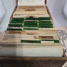 Vtg 1950 s Wooden Recipe Box 10x6x4 5 Full Handwritten Cursive Typed Snippets