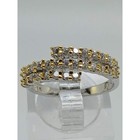 Elegant Vintage White Yellow Gold Plated Cocktail Sim Diamond Cz Ring Size 8