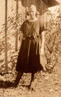 Old Vintage Antique Nature Photo Picture Image Young Lady Girl Dress Barn Sepia