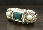 Rare Antique 19th Century European 14k Gold  Gemstone  Pearl   Tourmaline Ring