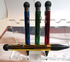 Set Of 4  Terzetti Model Bubbly Metal  Click Top Ballpoint Pens