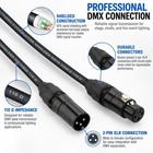 Kopul 3 Ft 3-pin Dmx Cable Male Female Xlr Cord For Stage Dj Lighting Equipment