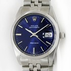 Vintage Rolex Oysterdate Precision Blue Dial 34mm Men Steel Watch Ref 6694