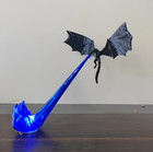 3d Printed Dragon Flame Led Figurine  Fantasy Book Nook Decor  Unique Gift