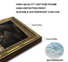 Gold Framed Vintage Horse And Dog Canvas Wall Art Rustic Farmhouse Retro Anim   