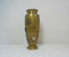 Antique Japanese Bronze   Brass   Copper   Silver Mixed Metal Meiji Period Vase