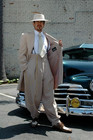 British Beige Men s Zoot Suits Peak Lapel Wedding Party Prom Long Coat Pant 2pcs