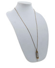 Vintage Style Hourglass Necklace     32  Chain    2    Pendant     Gold-tone Brass