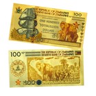 Zimbabwe One Hundred Yottalillion Dollars Gold Foil Banknotes 1000pcs Uv Money