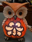 Vintage Ceramic Owl Lamp Big Eyes Light Up Plug In Nightlight 7  Tall