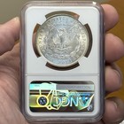 1887 Morgan Silver Dollar  1 Ngc Ms64 Beautiful Crescent Rim Toning Bu
