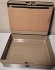 Vintage 3-in-1 Security Cash Box W  Key Coin Tray Beige Metal Lock Box