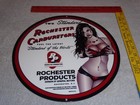 Vintage Rochester Carburetors General Motors Woman 12  Metal Gasoline   Oil Sign