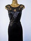 Lipsy Maxi Dress 14 Black Lace Sequin Party Evening Occasion Wedding Prom Gown