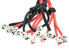 Paracord Motorcycle Biker Whip Get Back Whip Metal Skulls 36  Red   Black