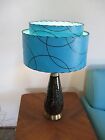 Mid Century Vintage Style 2 Tier Fiberglass Lamp Shade Modern Atomic Turquoise
