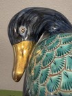 Vintage Japanese Kutani Porcelain Preening Duck Figurine Large Heavy
