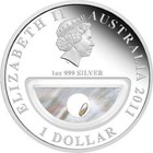 2011 Australia 1  Treasures Of Australia Pearls 1oz  999 Silver Proof