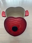 Le Creuset Heart Shaped Cocotte Enamel Cast Iron Dutch Oven 2l Cerise Red Used