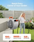 Vevor Retractable Garden Hose Reel 5 8 In X 100 Ft Wall Mounted Garden Hose Reel