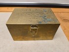 Antique Indian Tinned Brass Tobacco Box Etched Floral Asian Trinket Casket Tea 