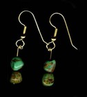 19thc Antique 6ct Turquoise 14ktgf Earrings  Ancient Egypt Mejkat Queen Zer Gem