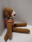 Brown Sock Monkey Plush 19  Stripe Sweater Orange Red Soft Stuffed Toy Dan Dee 