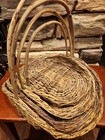 Vintage 4 Piece Hand Woven Wicker Flower Gathering Baskets Rare Nesting Style 