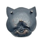 Vint Virginia Metal Crafters Cast Iron  bob Cat  Face Trinket Dish tray 3-8 V1m