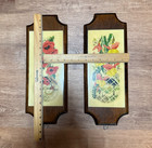 2 Vintage Mcm Floral Art Wood Wall Plaque Hanging 16 5  Frank Massa 1960s