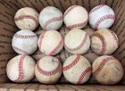 2 Dozen Practice Baseballs Mixed Lot 24 Leather Balls Used A Batting Practice
