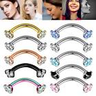 5-6pcs Surgical Steel Eyebrow Stud Piercing Curved Barbell Lip Ring Earring 16g