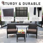 3 Pcs Patio Bistro Set Outdoor Wicker Furniture Set W  Chairs Table cushions