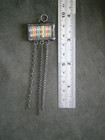 Miniature Case Of Silk Skeins With 3 Different Chains Vintage Pendant  9 7g
