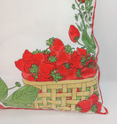 Vintage Vera Neumann Strawberries Handmade Napkin Pillow Double Sided Cotton