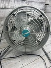 Works Vintage Dominion 2 Speed Metal Floor Fan Industrial Gray Body Chrome Base