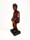 Antique German Black Forest Carved Wooden Figure Mechanical Whistler - Works  
