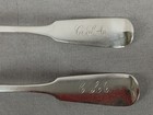 Pair Of 19th Century American Hall   Hewson Albany New York Coin Silver Spoons