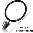 20pcs Rustproof Drapery Matte Stainless Steel Metal Curtain Rings With Clips 2 I
