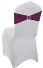 100 Eggplant Spandex Stretch Chair Sashes Bow With Slider Buckle Wedding Decor