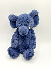 Jellycat Bashful Medium Navy Blue Elephant White Tusks 11  Plush Stuffed Animal
