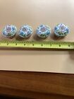 Lot Of 4 Antique Vintage Enameled Pill Trinket Boxes   Daisy Flowers