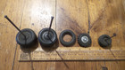 Vintage Toy Tires Lot Of 8  Hard Rubber  Axel  For Parts
