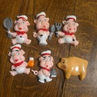 Vintage 1950 s Vinco Googly-eye Piggy Refrigerator Magnets Set Of 5 And 1 Extra