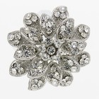 Flower Floral Cluster Cocktail Open Ring Clear Jewelry 3d Wedding Party Bridal
