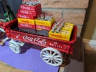 Coca Cola Cast Iron Horse Drawn Wagon With Bottles   Driver W  Box Collectible