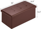 Storage Ottoman Bench foldable Foot Stool With Reversible Tray Lid leather Ottom