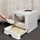 Extra Large Enclosed Cat Litter Box With Mat And Litter Scoop Anti-splashing Xl