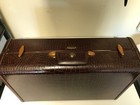 Vintage Samsonite Hard Suitcase 4121 Brown Faux Alligator 21 X 13 Luggage